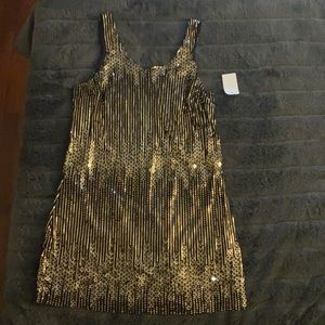 Black and Gold mini dress